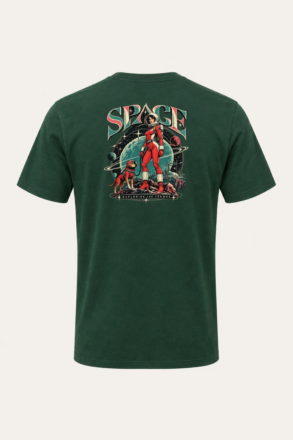 "Space Exploring The Cosmos" Heavyweight Unisex Crewneck T-shirt | Gildan 5000