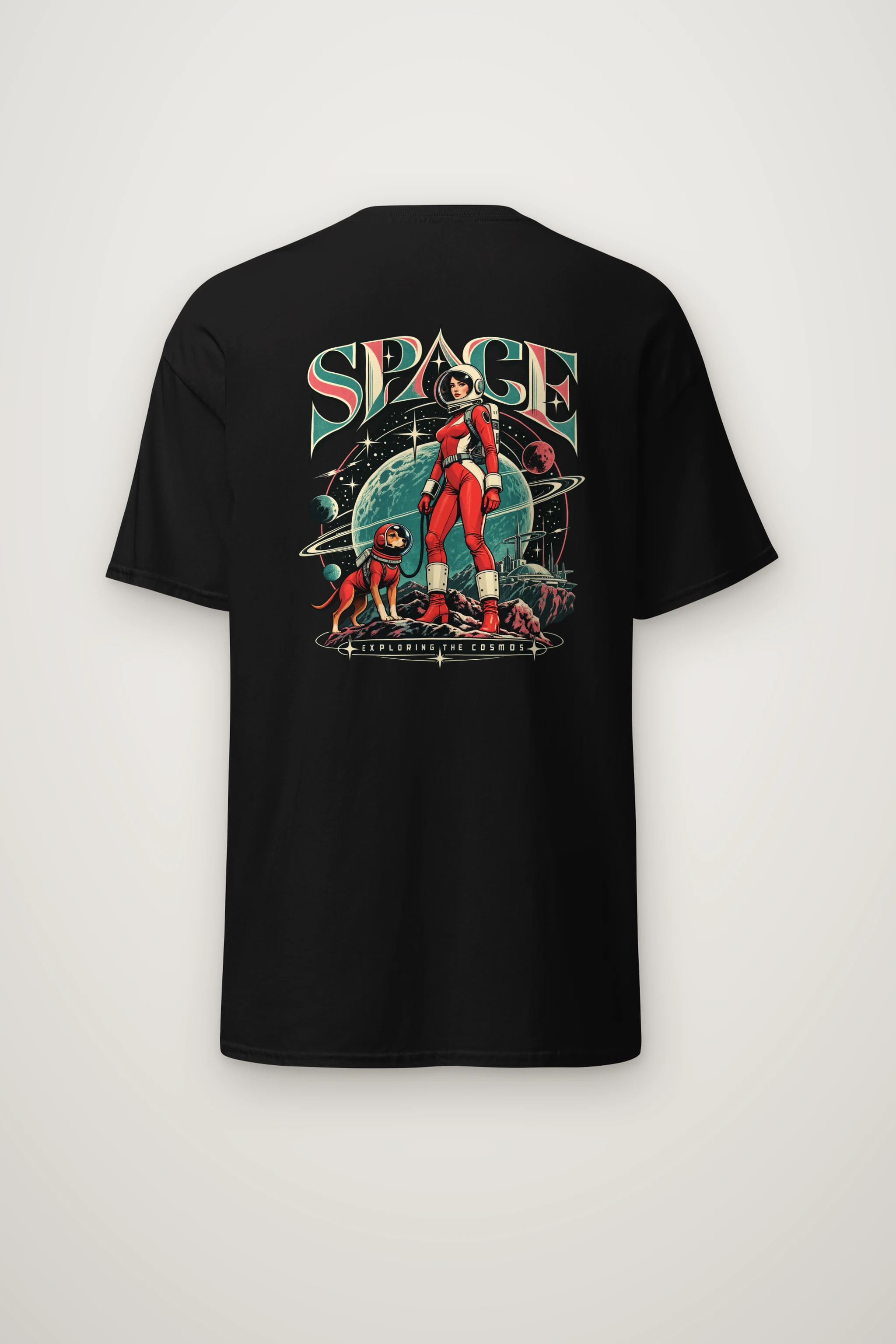 "Space Exploring The Cosmos" Heavyweight Unisex Crewneck T-shirt