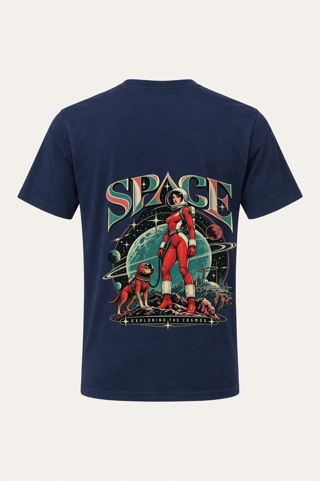 "Space Exploring The Cosmos" Heavyweight Unisex Crewneck T-shirt | Gildan 5000