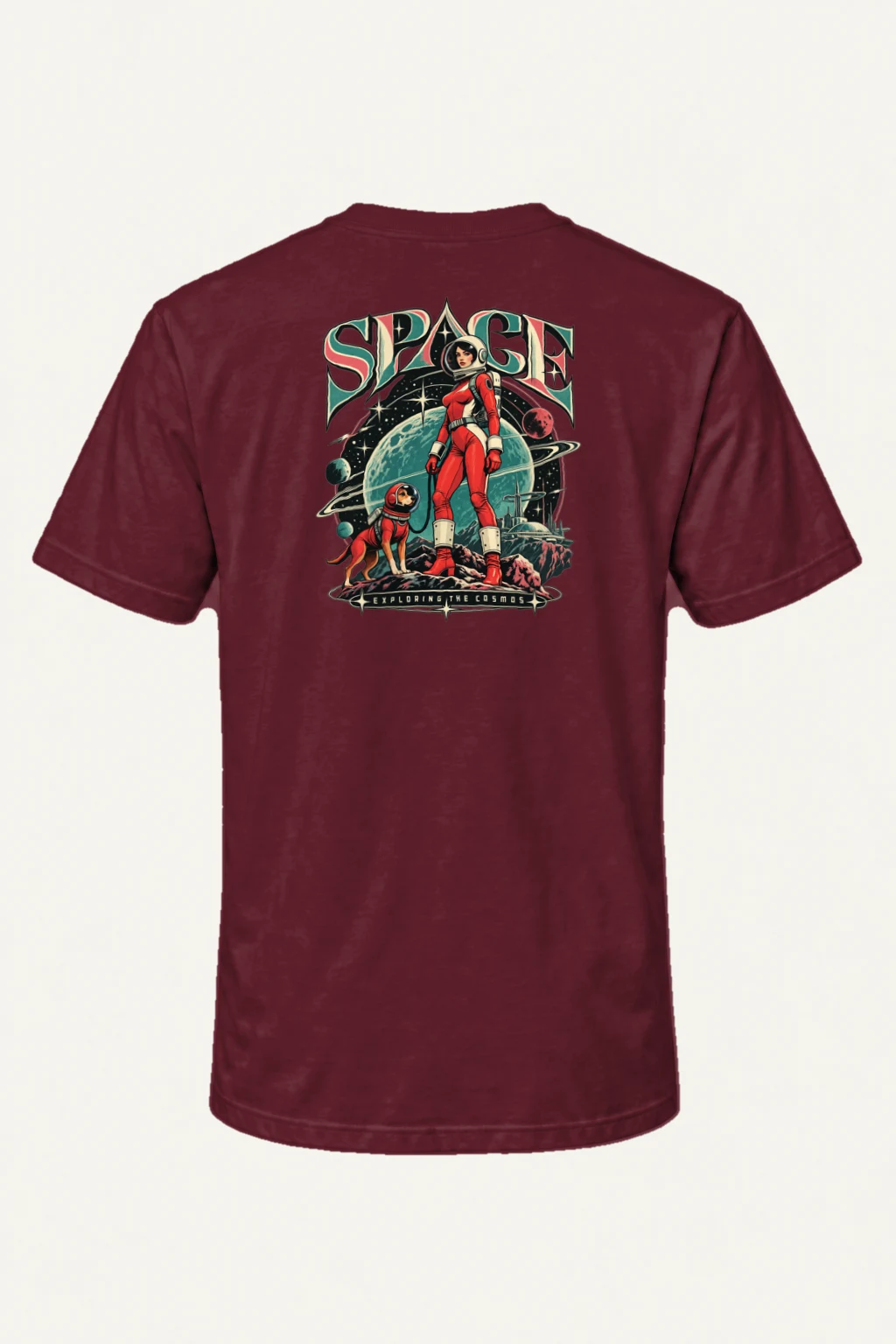 "Space Exploring The Cosmos" Heavyweight Unisex Crewneck T-shirt | Gildan 5000