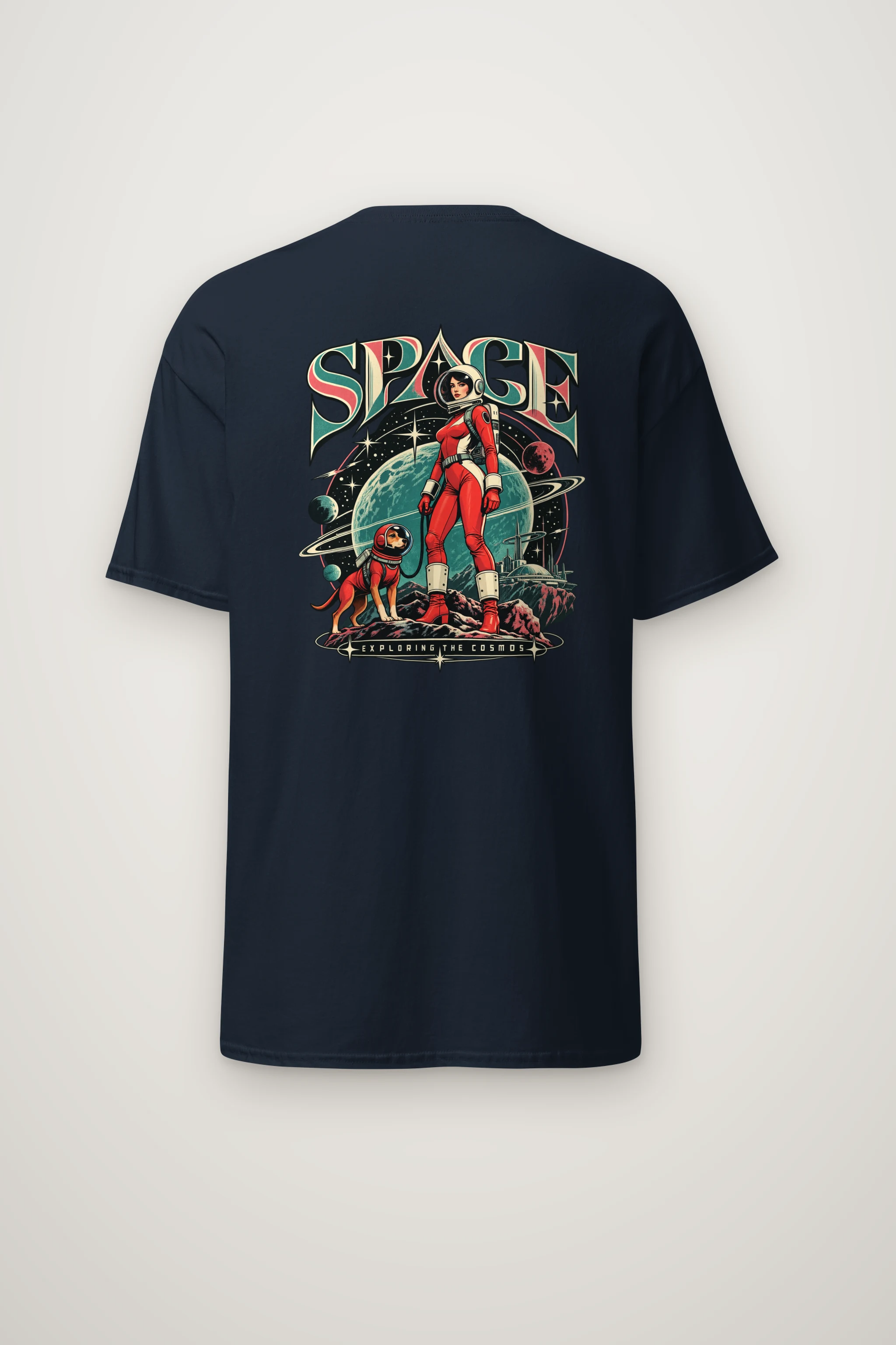 "Space Exploring The Cosmos" Heavyweight Unisex Crewneck T-shirt