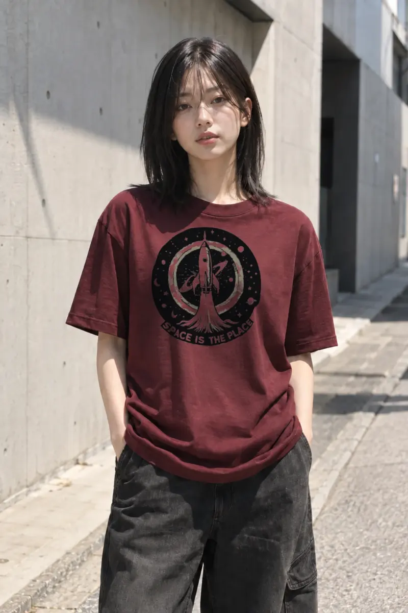"Space Is the Place" Heavyweight Unisex Crewneck T-shirt | Gildan 5000