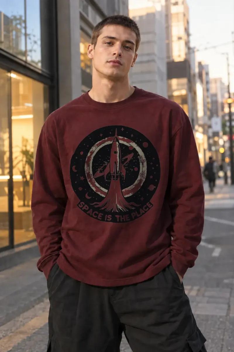 "Space Is The Place" Unisex Longsleeve T-shirt | Gildan 2400