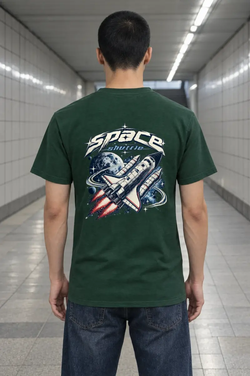 "Space Shuttle" Heavyweight Unisex Crewneck T-shirt | Gildan 5000