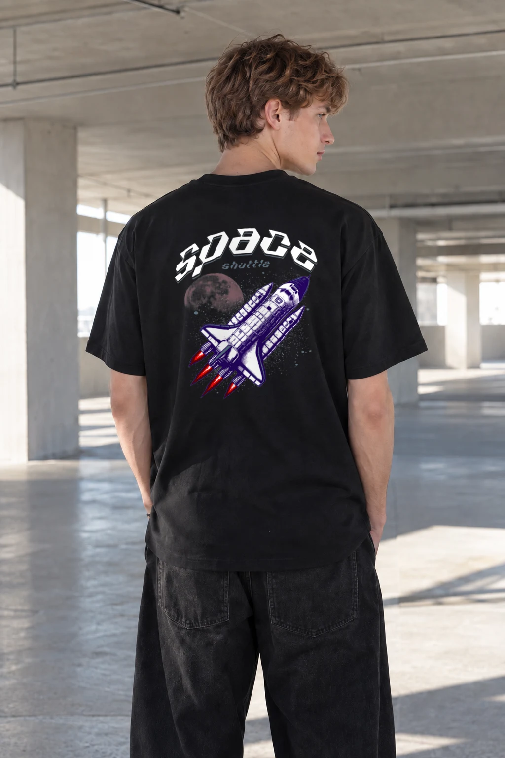 "Space Shuttle" Heavyweight Unisex Crewneck T-shirt | Gildan 5000