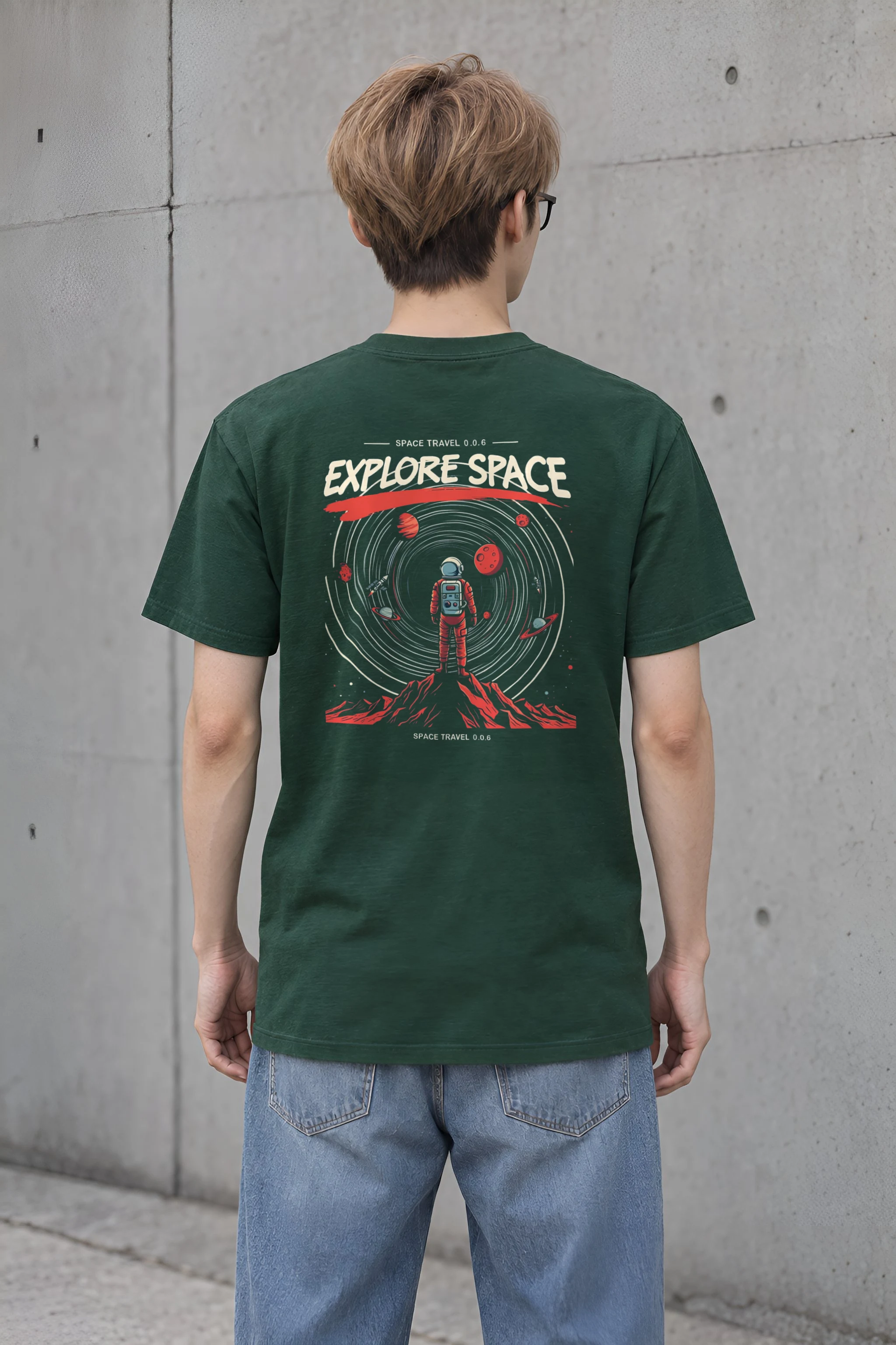"Space Travel 0.0.6" Heavyweight Unisex Crewneck T-shirt