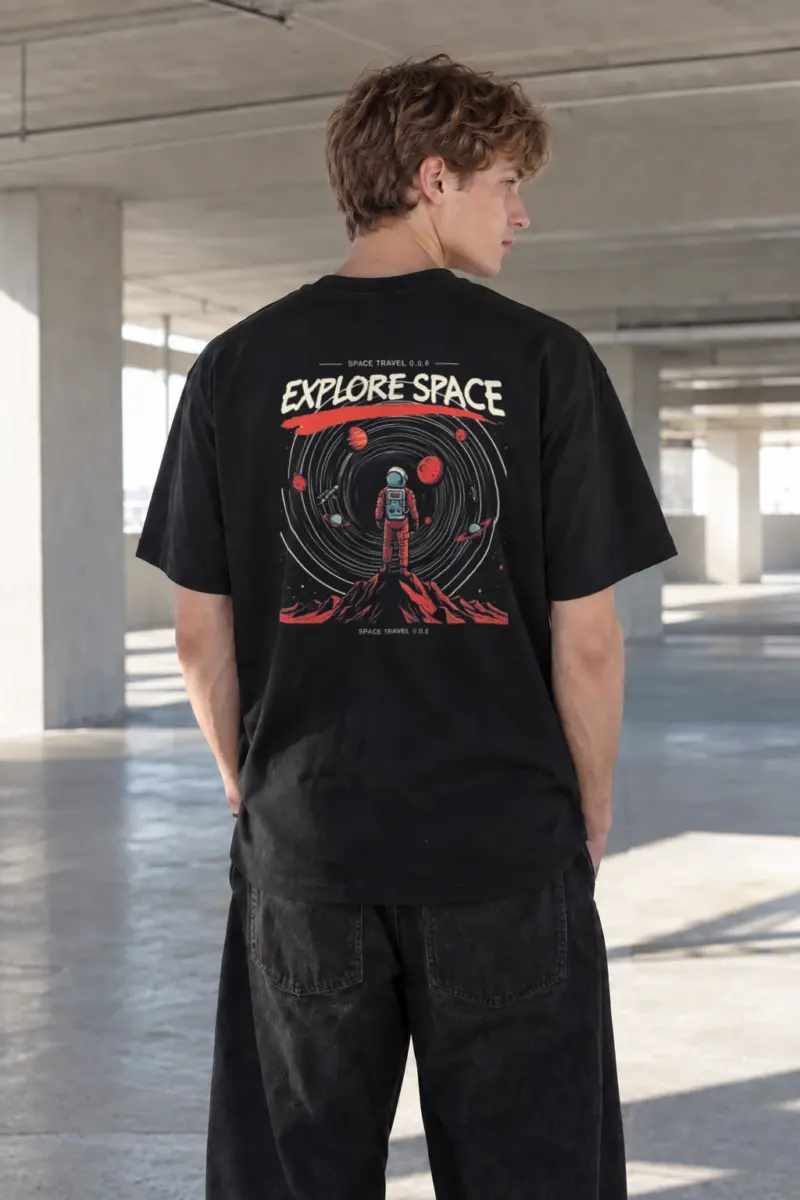 "Space Travel 0.0.6" Heavyweight Unisex Crewneck T-shirt | Gildan 5000