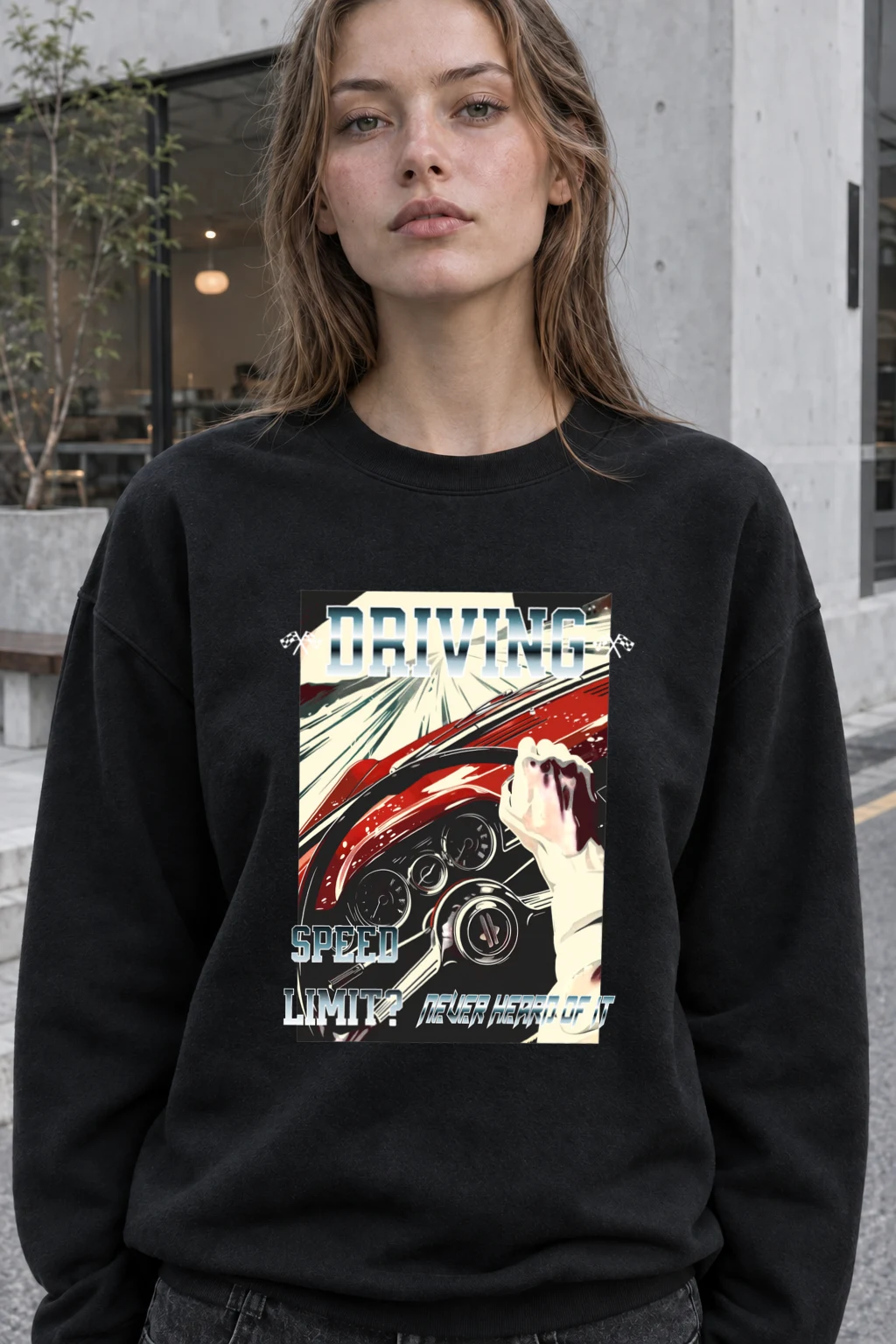 "Speed Limit Imagined" Heavy Blend Unisex Crewneck Sweatshirt | Gildan 18000