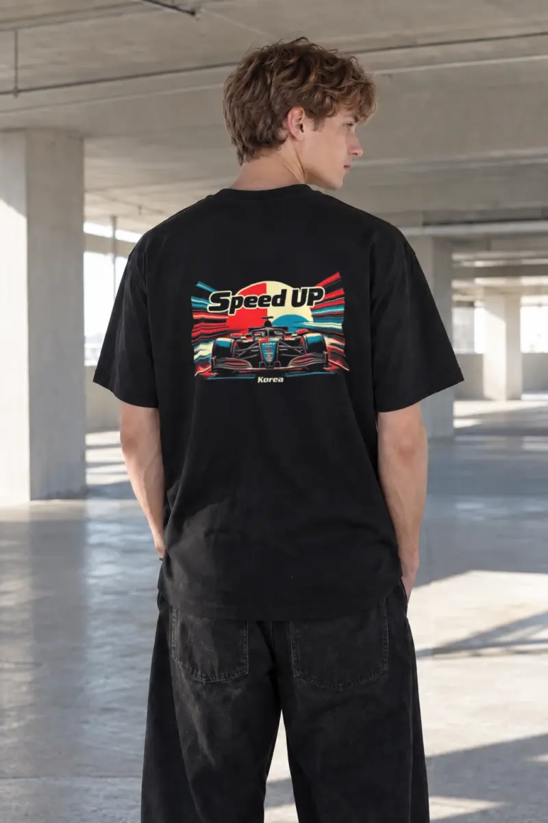 "Speed Up Korea" Heavyweight Unisex Crewneck T-shirt | Gildan 5000