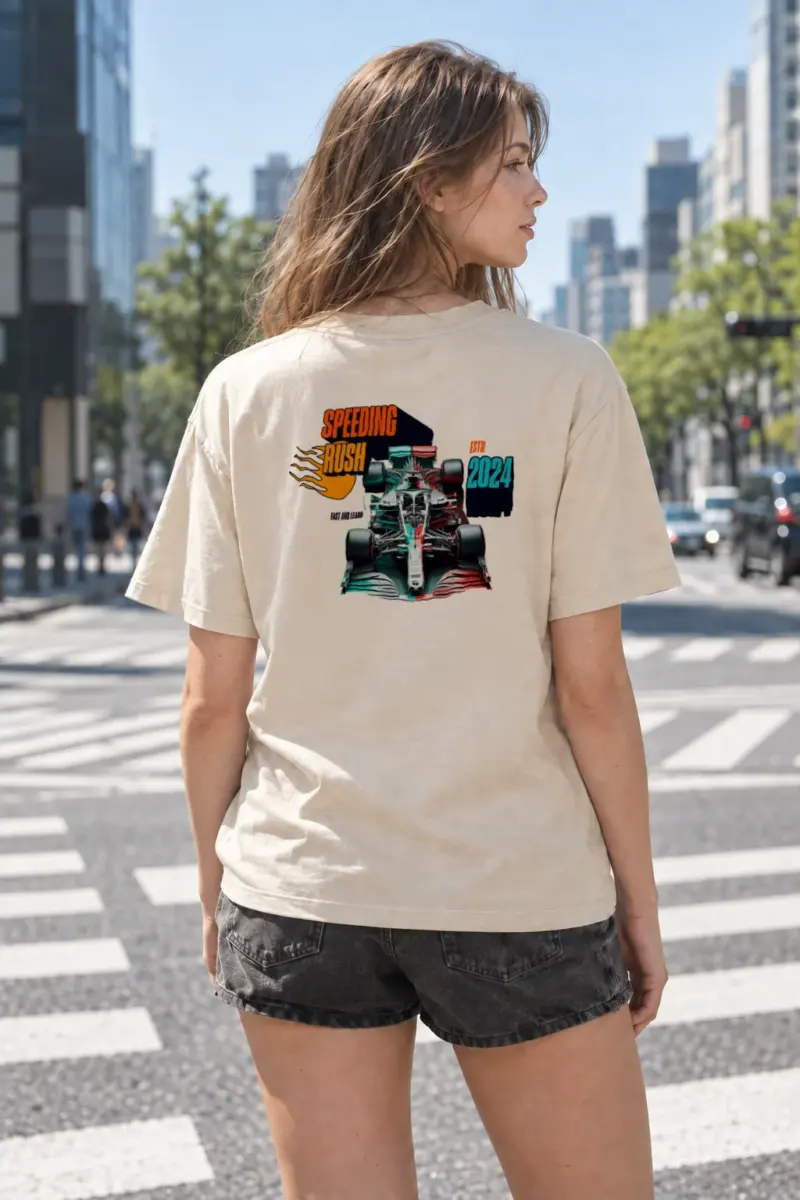 "Speeding Rush" Heavyweight Unisex Crewneck T-shirt | Gildan 5000