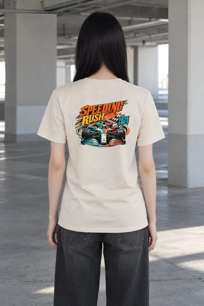 "Speeding Rush" Heavyweight Unisex Crewneck T-shirt