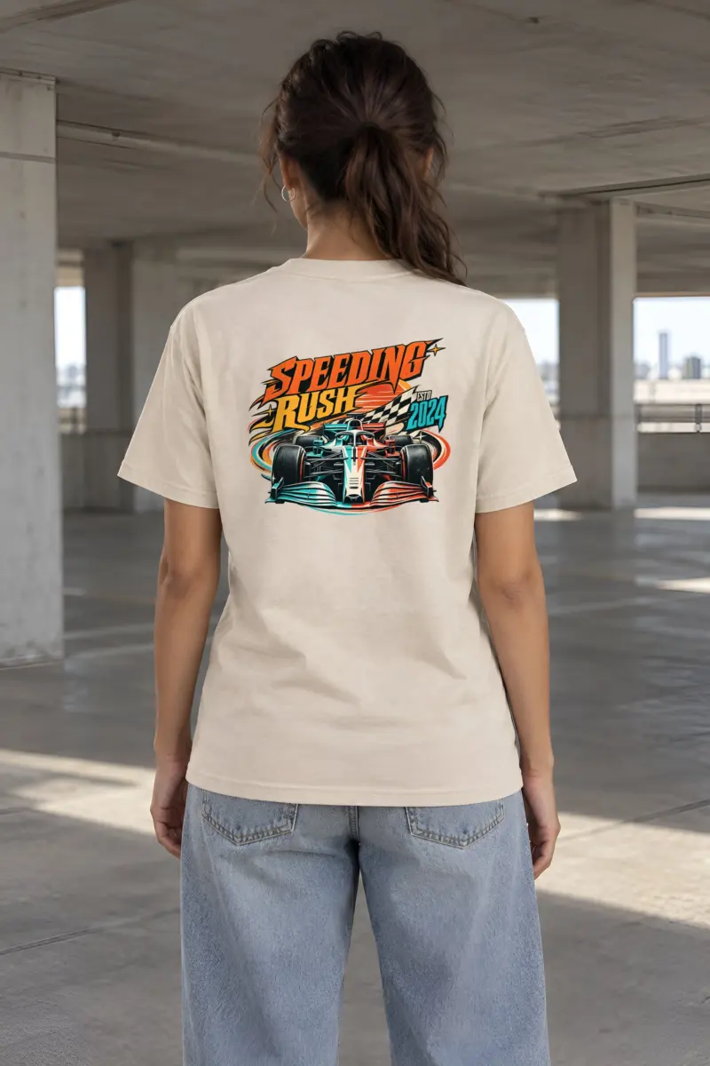 "Speeding Rush" Heavyweight Unisex Crewneck T-shirt