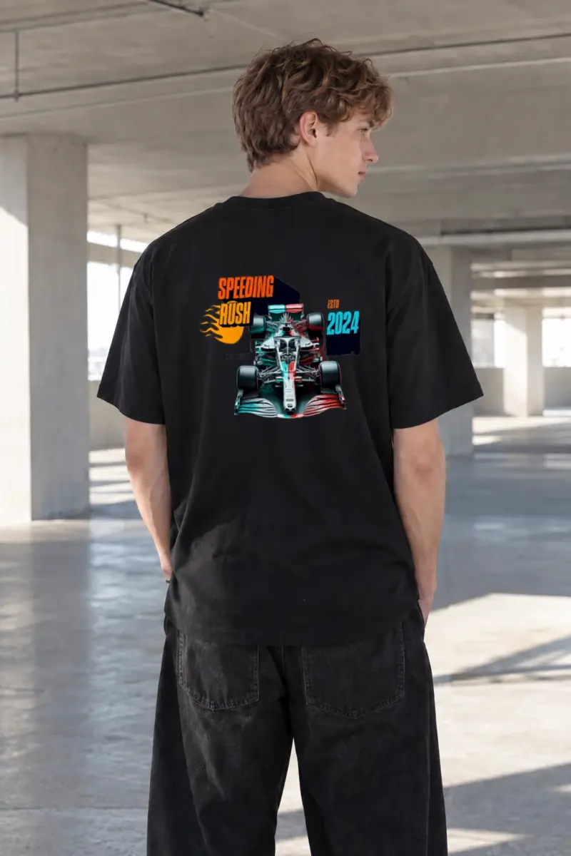 “Speeding Rush” Heavyweight Unisex Crewneck T-shirt | Gildan 5000