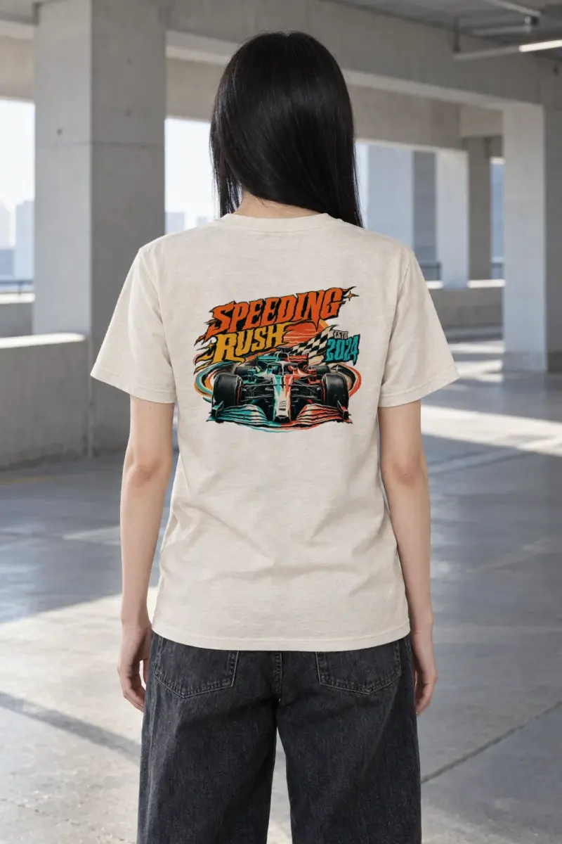 "Speeding Rush" Heavyweight Unisex Crewneck T-shirt | Gildan 5000