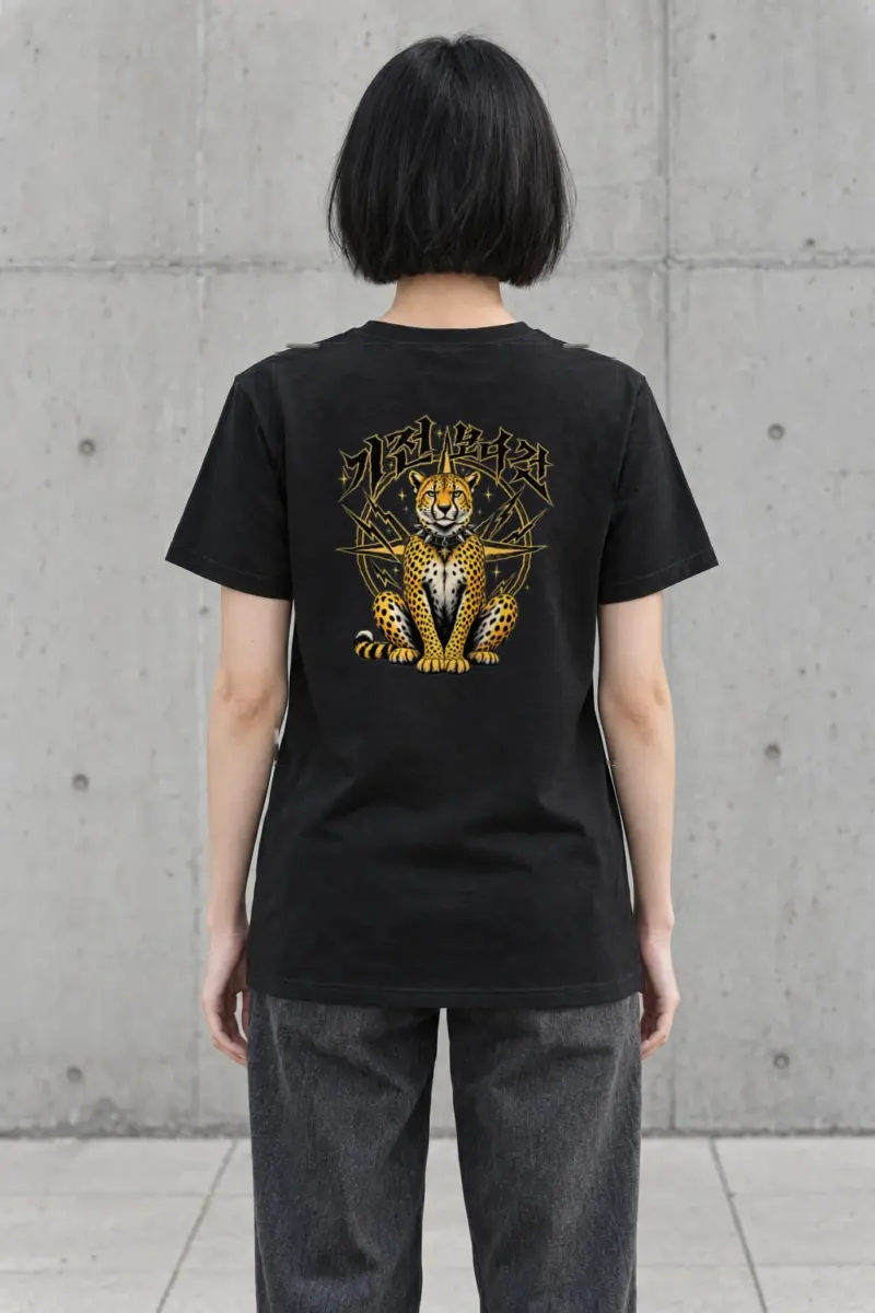 "Spiked Collar Cheetah" Heavyweight Unisex Crewneck T-shirt