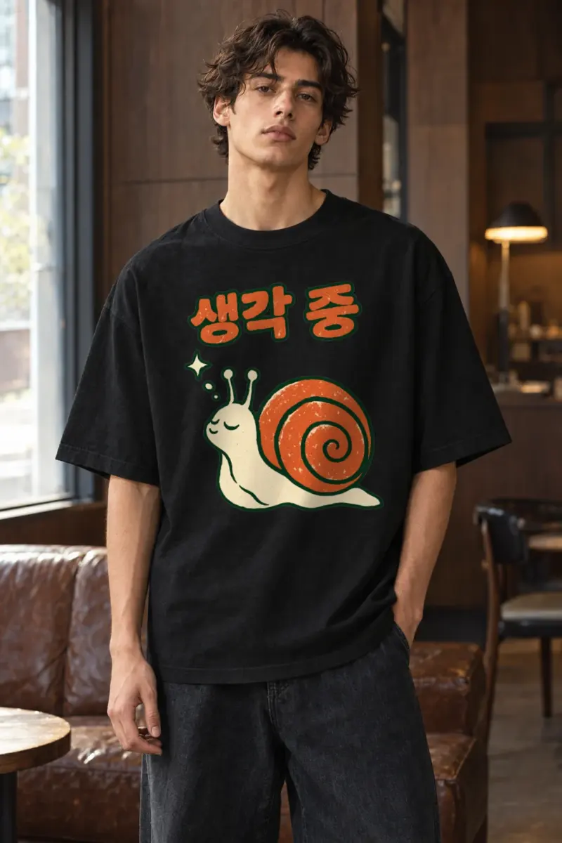 "Spiral Shell Snail" Men's Oversized Heavyweight Crewneck T-Shirt | Shaka Wear SHMHSS