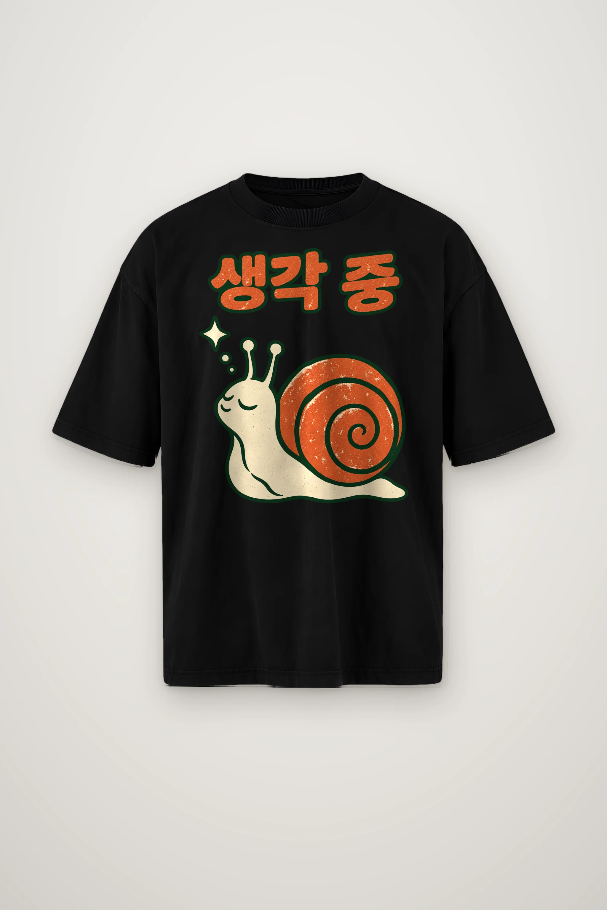 "Spiral Shell Snail" Men's Oversized Heavyweight Crewneck T-Shirt