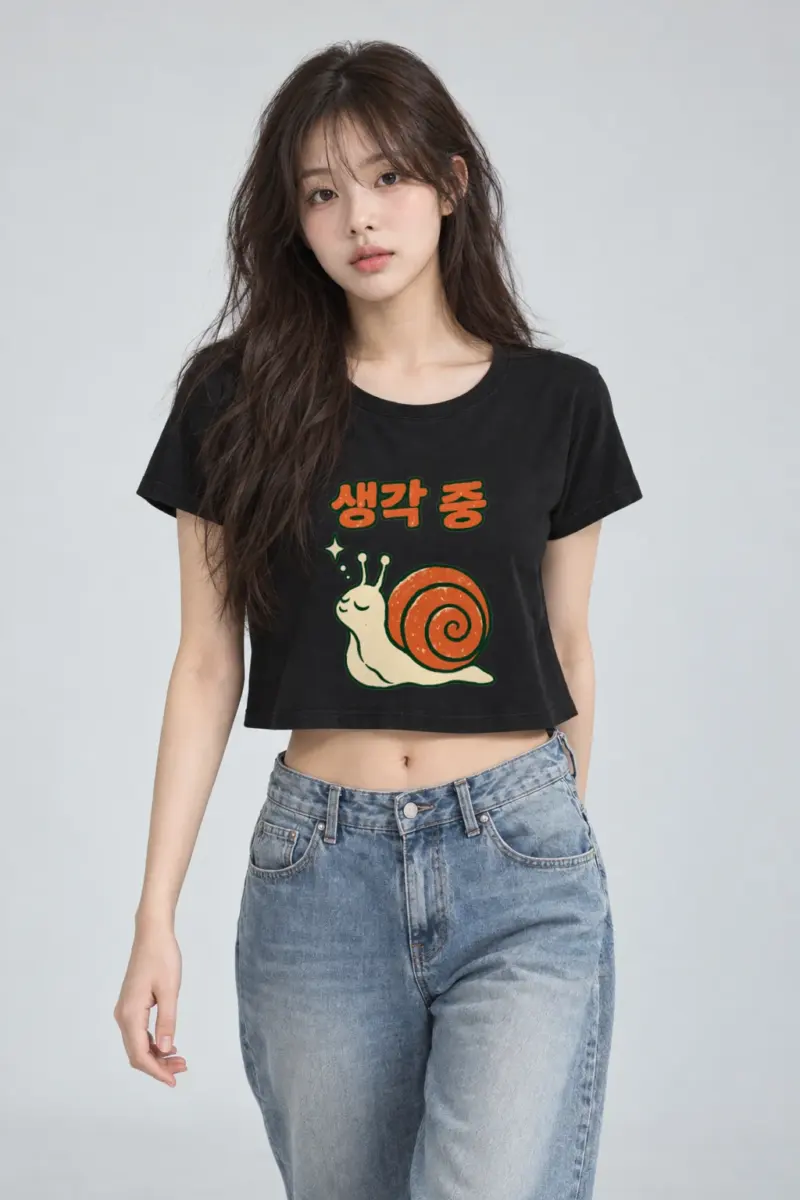 "Spiral Shell Snail" Women's Crop Tee