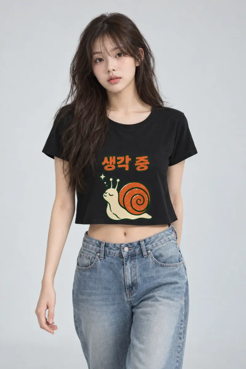 "Spiral Shell Snail" Women's Crop Tee