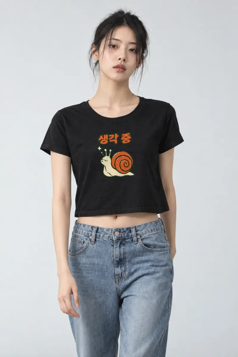 "Spiral Shell Snail" Women's Crop Tee