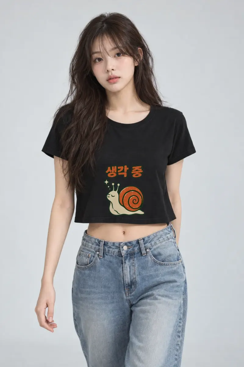 "Spiral Shell Snail" Women's Crop Tee