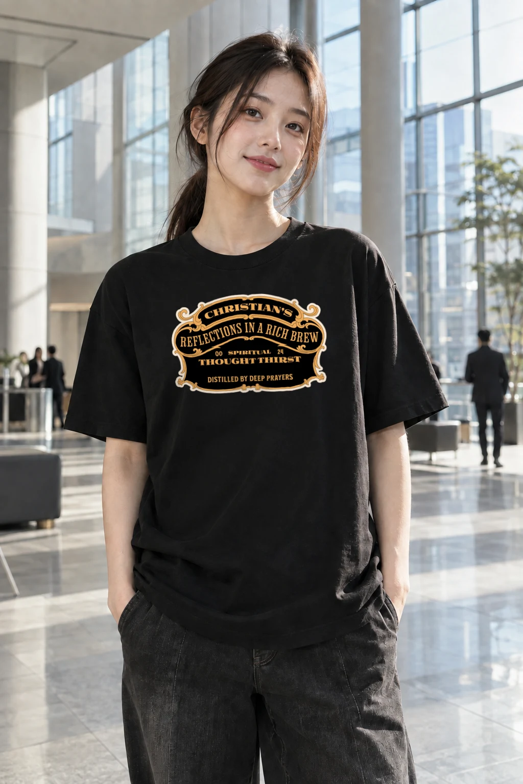 "Spiritual Thought Thirst" Heavyweight Unisex Crewneck T-shirt | Gildan 5000