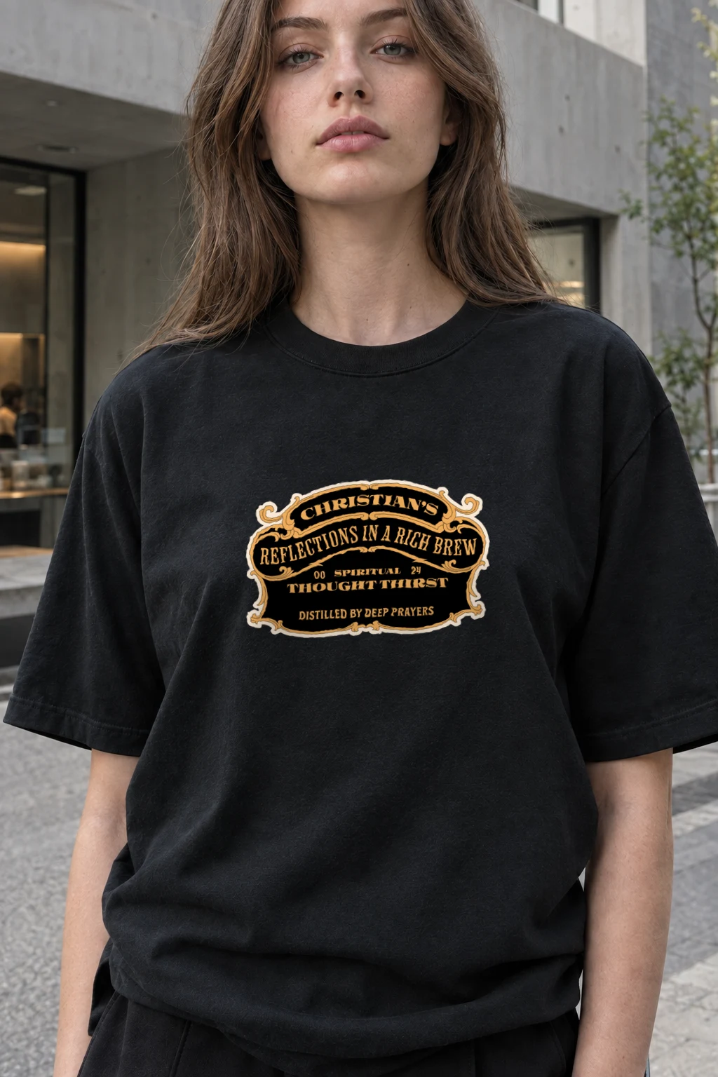 "Spiritual Thought Thirst" Heavyweight Unisex Crewneck T-shirt | Gildan 5000