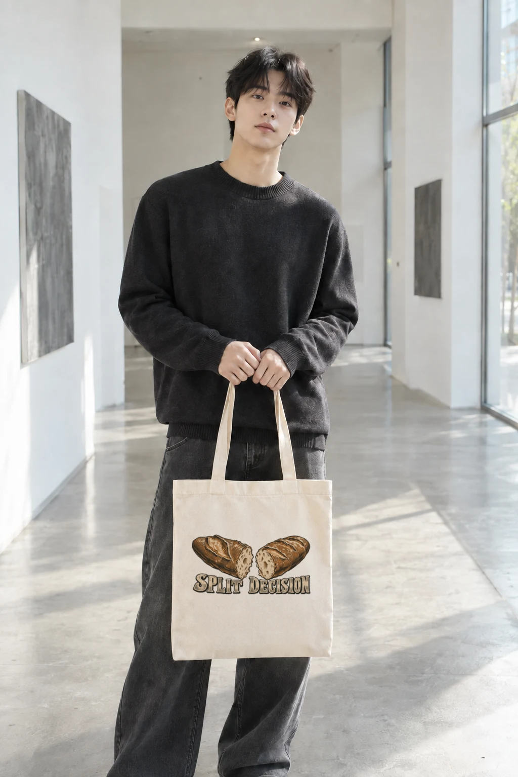 "Split Decision" Classic Cotton Tote Bag