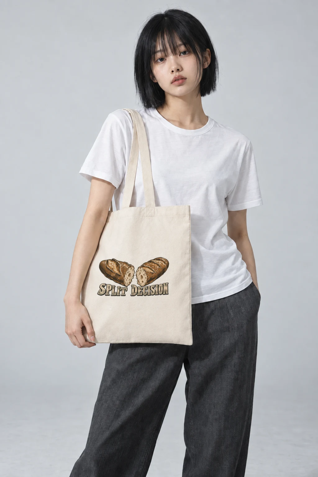 "Split Decision" Classic Cotton Tote Bag