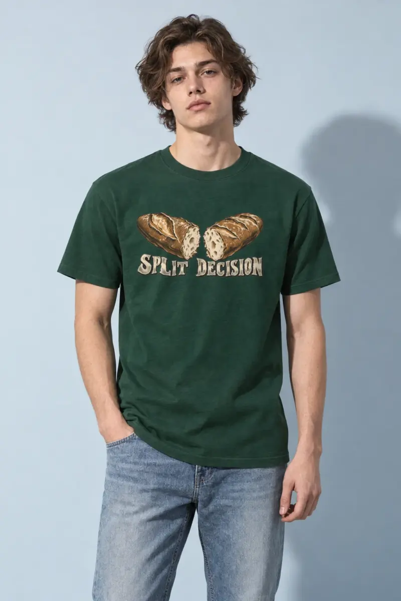"Split Decision" Heavyweight Unisex Crewneck T-shirt