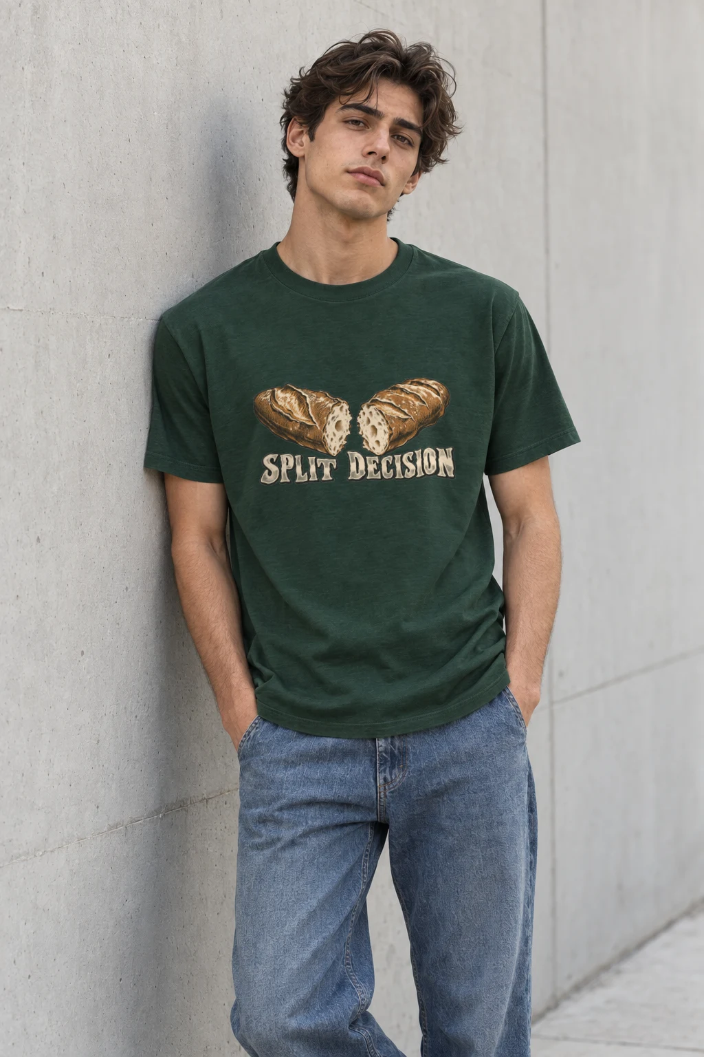 "Split Decision" Heavyweight Unisex Crewneck T-shirt | Gildan 5000