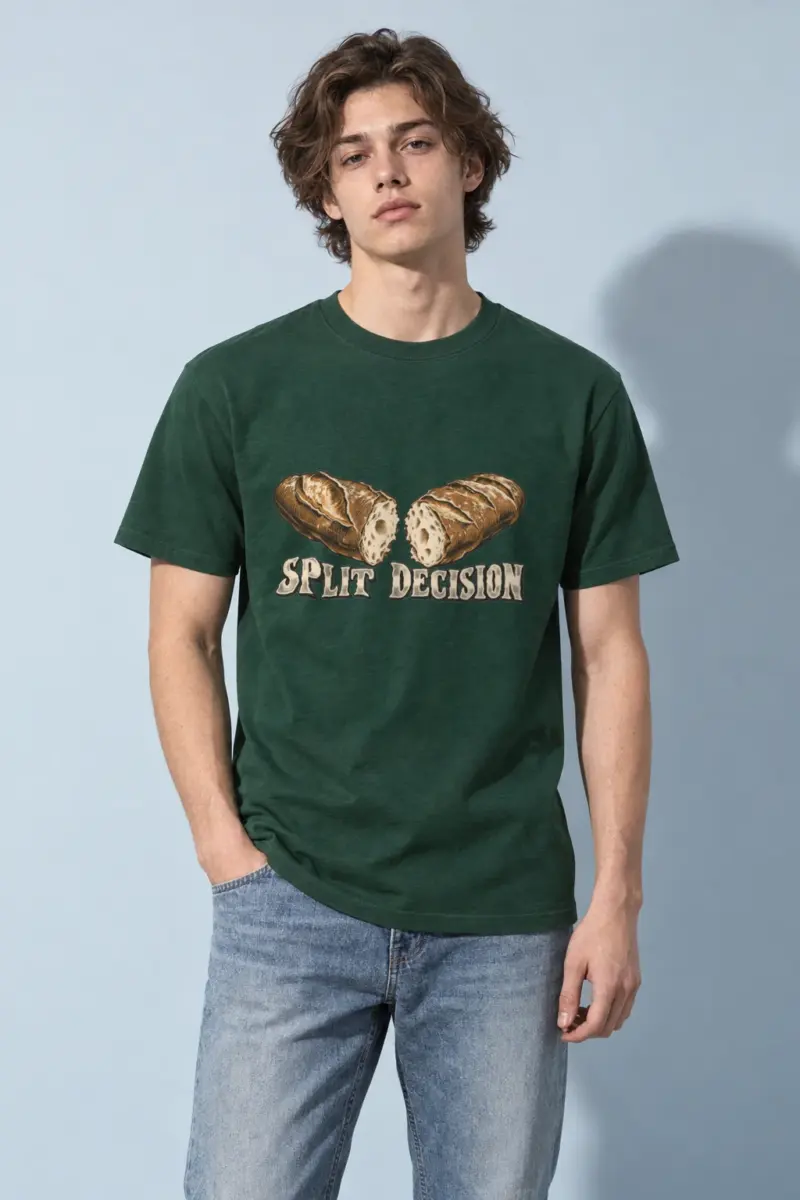 “Split Decision” Heavyweight Unisex Crewneck T-shirt | Gildan 5000