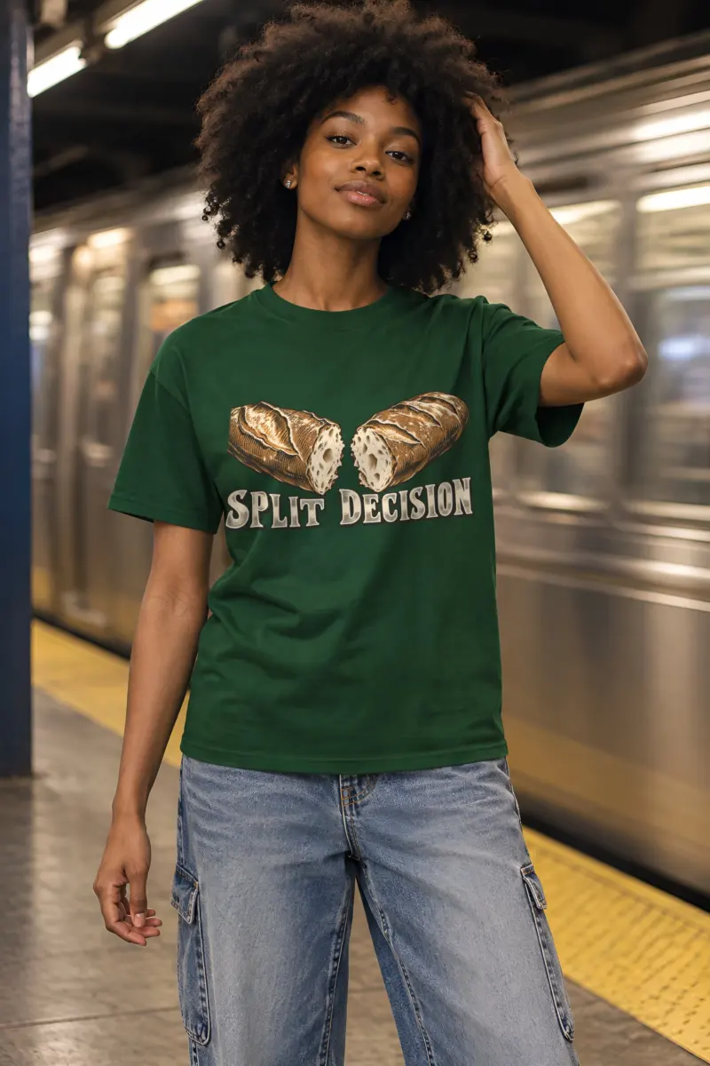 "Split Decision" Heavyweight Unisex Crewneck T-shirt