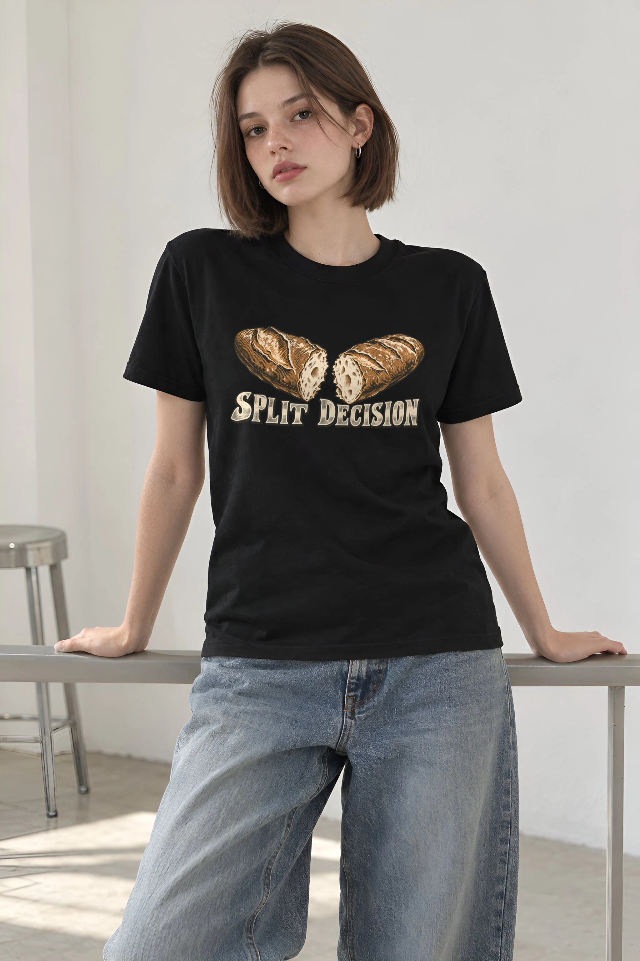 "Split Decision" Heavyweight Unisex Crewneck T-shirt