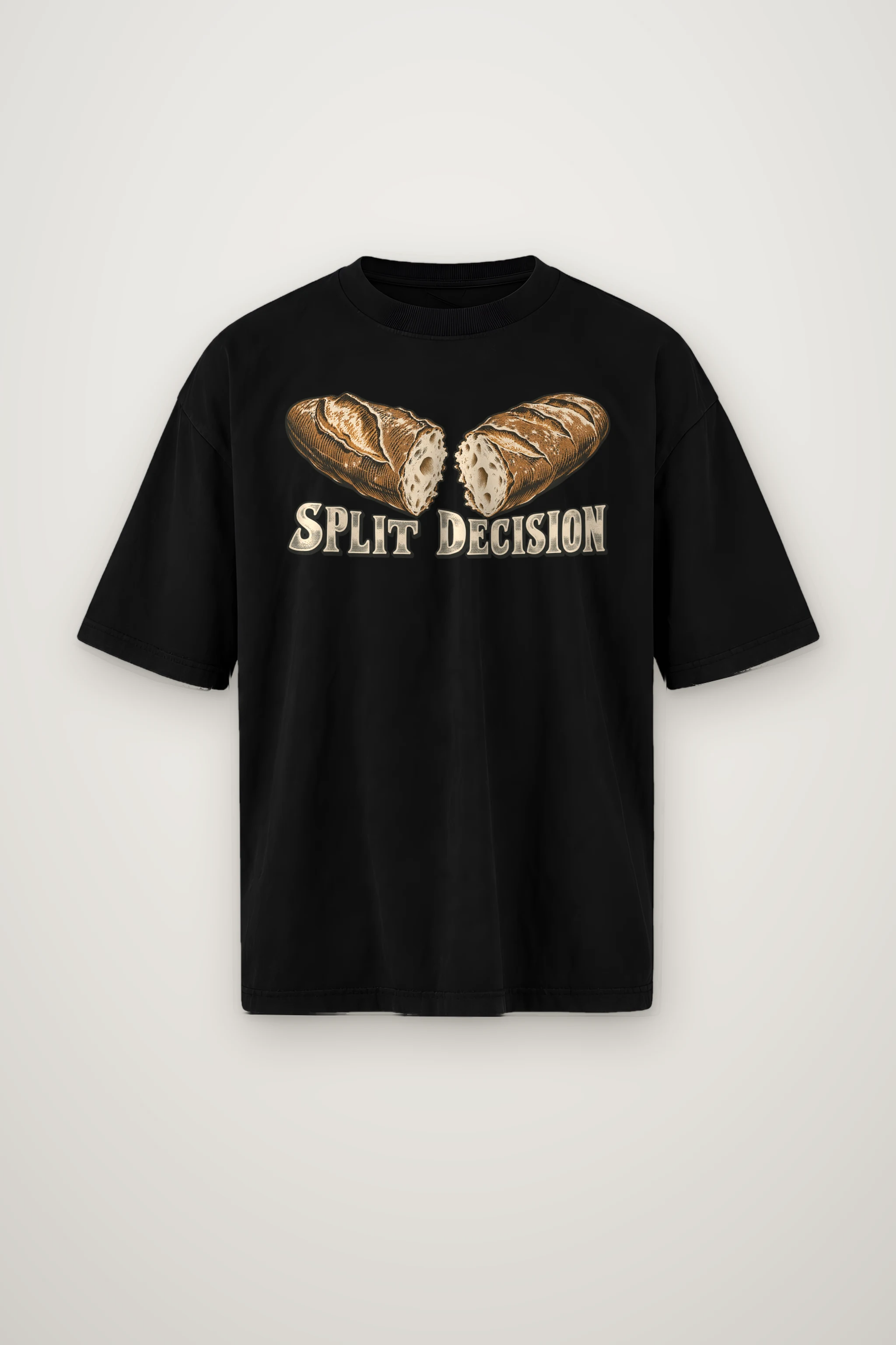 "Split Decision" Men's Oversized Heavyweight Crewneck T-Shirt