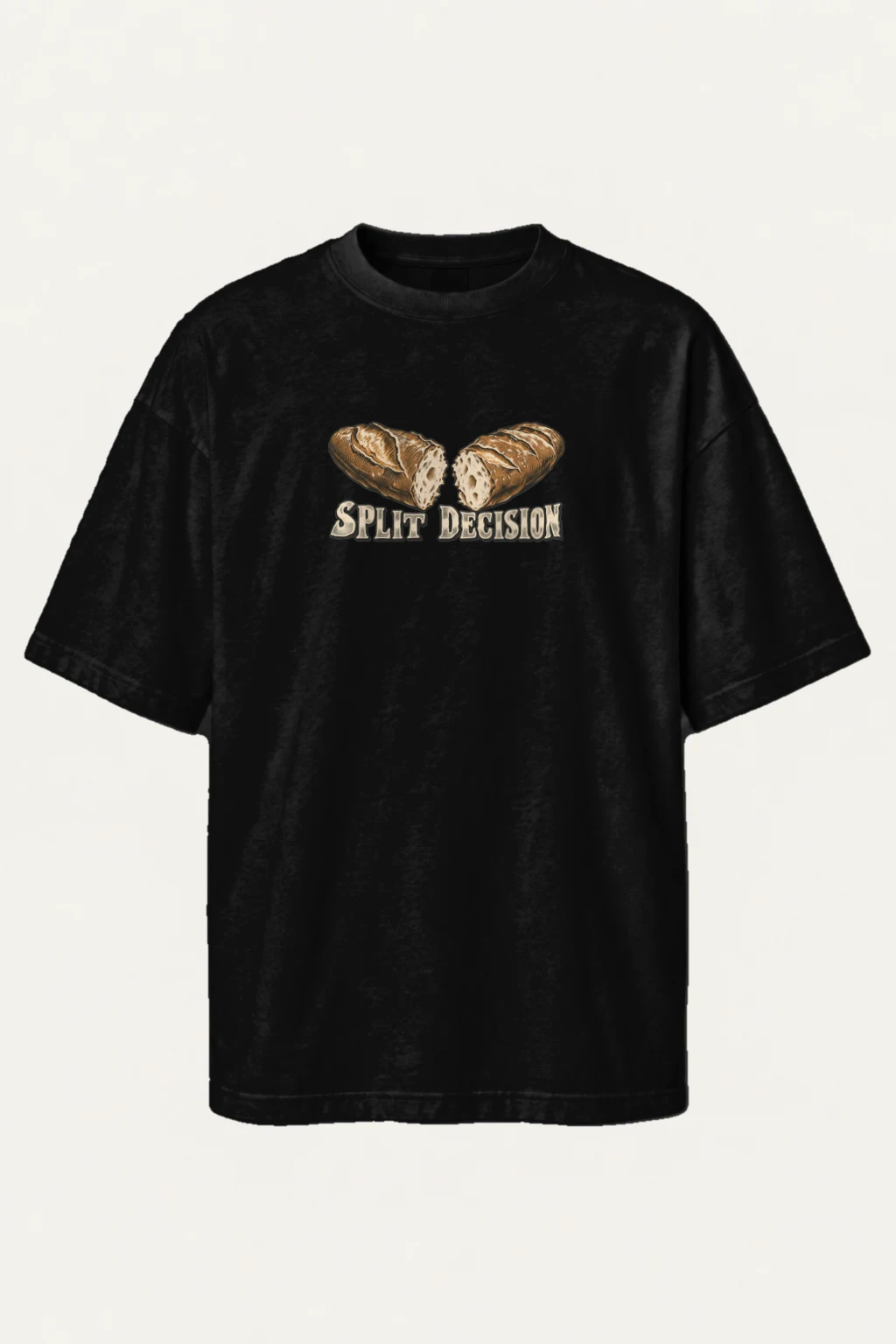 "Split Decision" Men's Oversized Heavyweight Crewneck T-Shirt | Shaka Wear SHMHSS