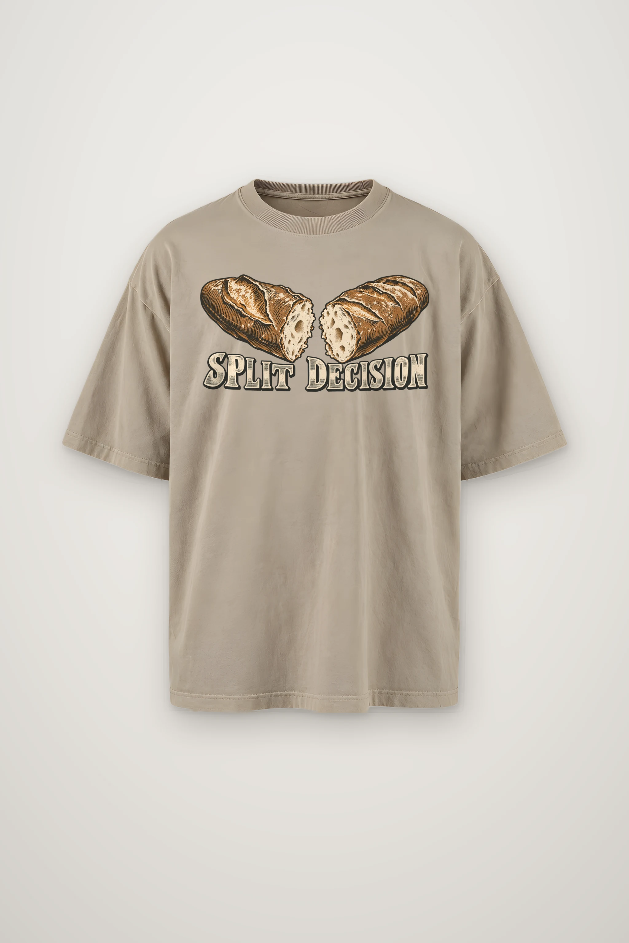 "Split Decision" Men's Oversized Heavyweight Crewneck T-Shirt