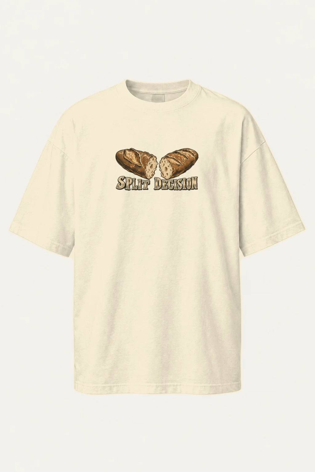 "Split Decision" Men's Oversized Heavyweight Crewneck T-Shirt | Shaka Wear SHMHSS