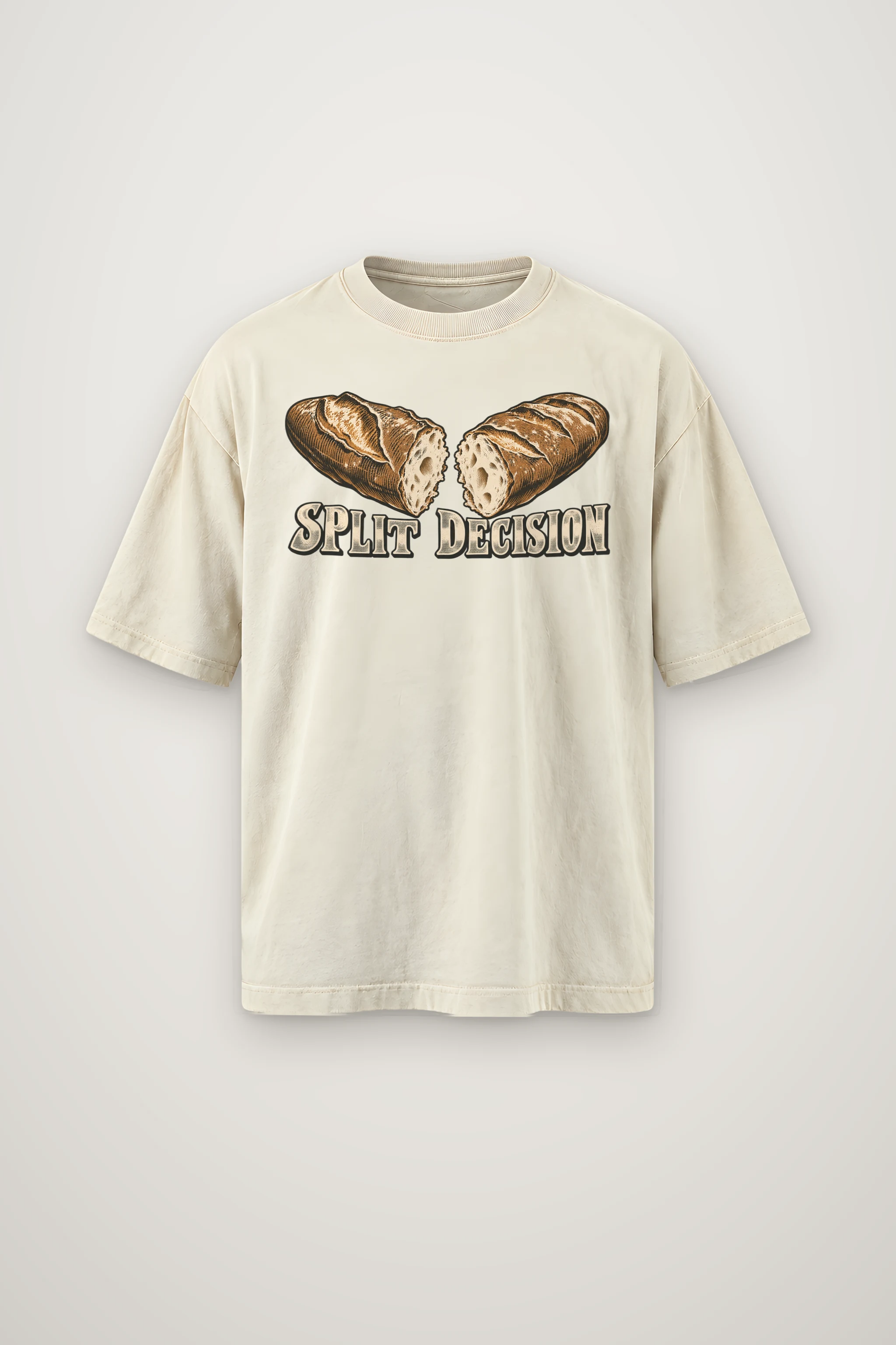 "Split Decision" Men's Oversized Heavyweight Crewneck T-Shirt