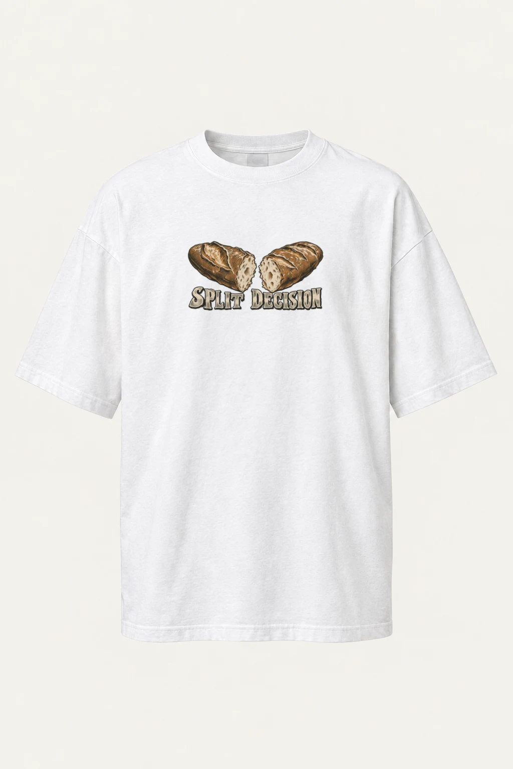 "Split Decision" Men's Oversized Heavyweight Crewneck T-Shirt | Shaka Wear SHMHSS