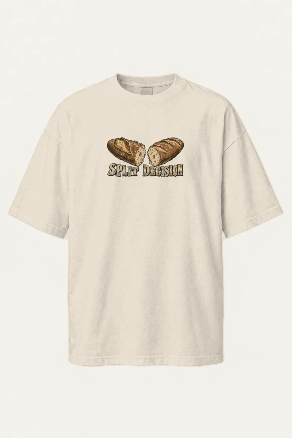 "Split Decision" Men's Oversized Heavyweight Crewneck T-Shirt | Shaka Wear SHMHSS