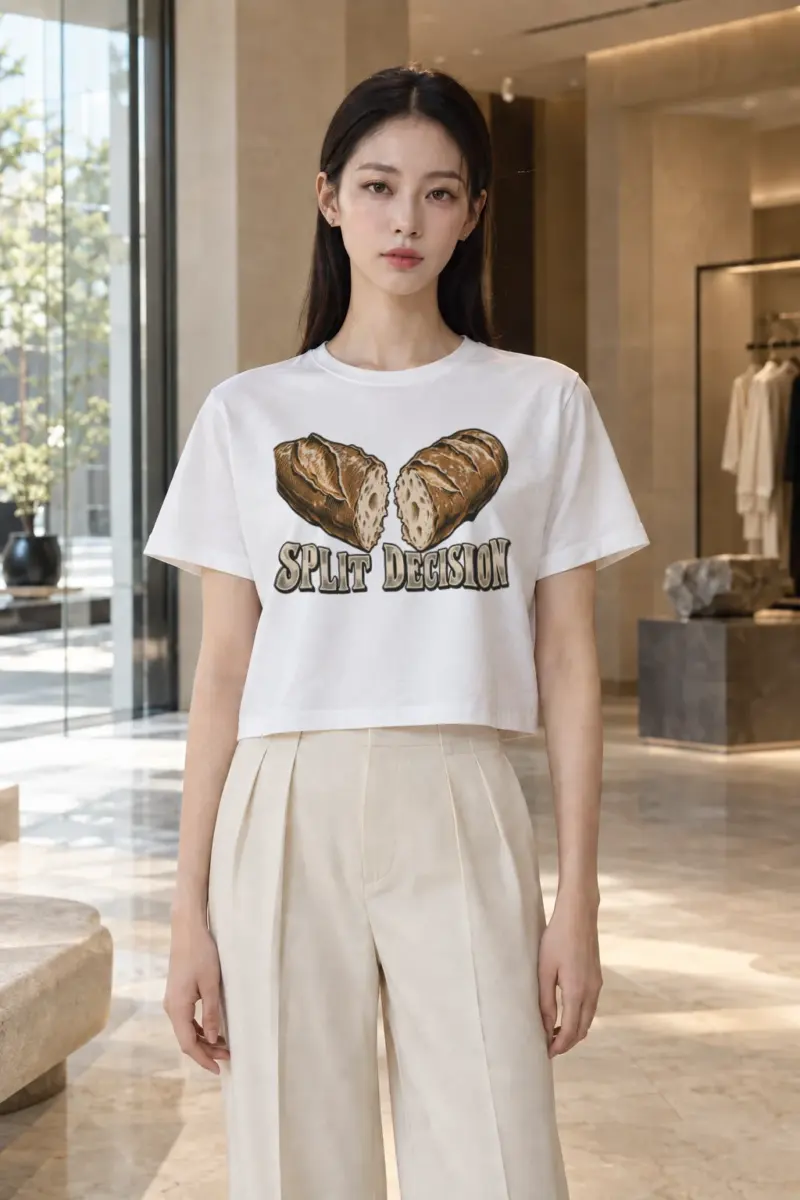 “Split Decision” Women’s Crop Tee | Bella + Canvas 8882