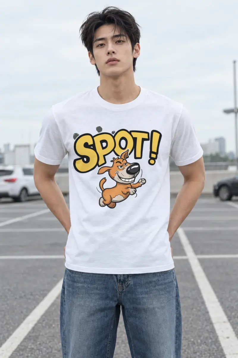 "Spot Runner" Heavyweight Unisex Crewneck T-shirt