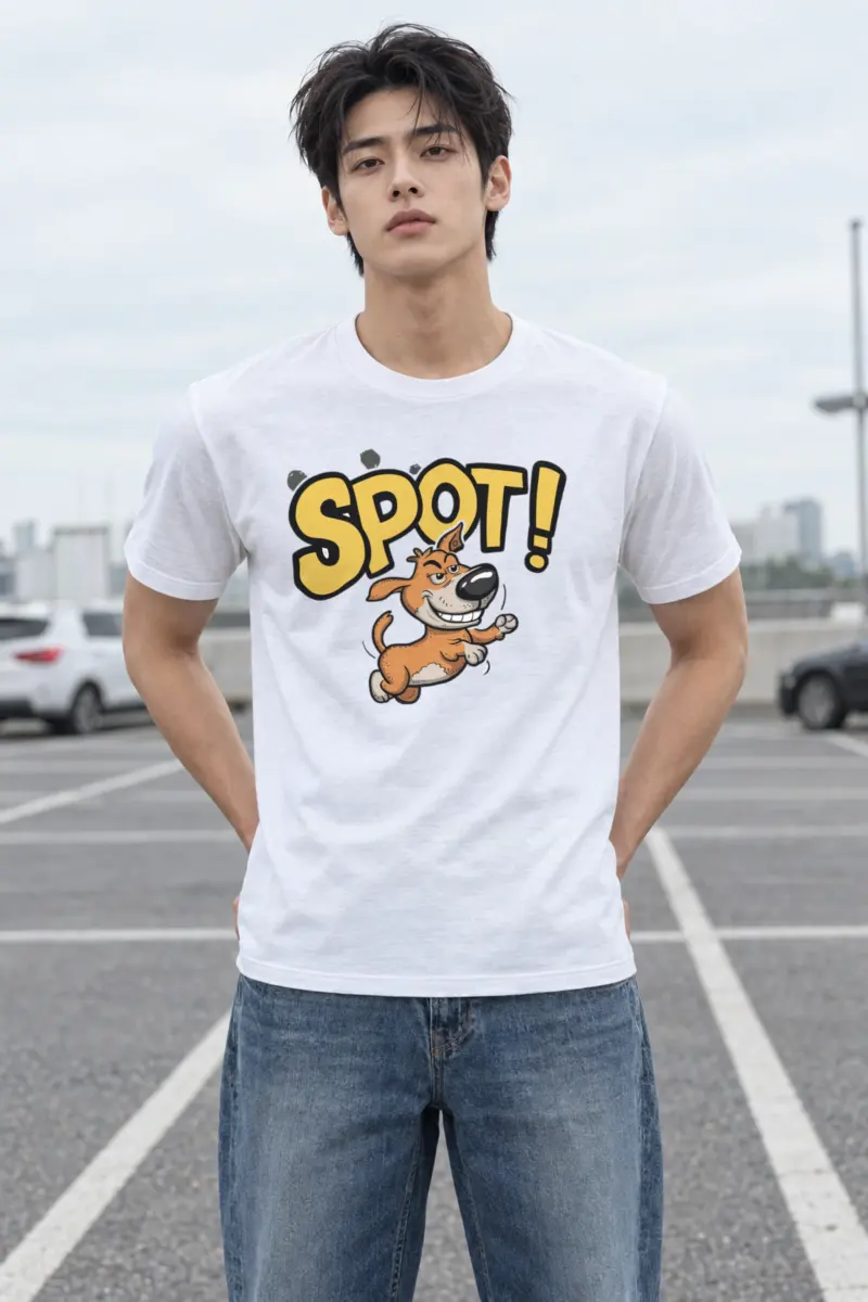 "Spot Runner" Heavyweight Unisex Crewneck T-shirt