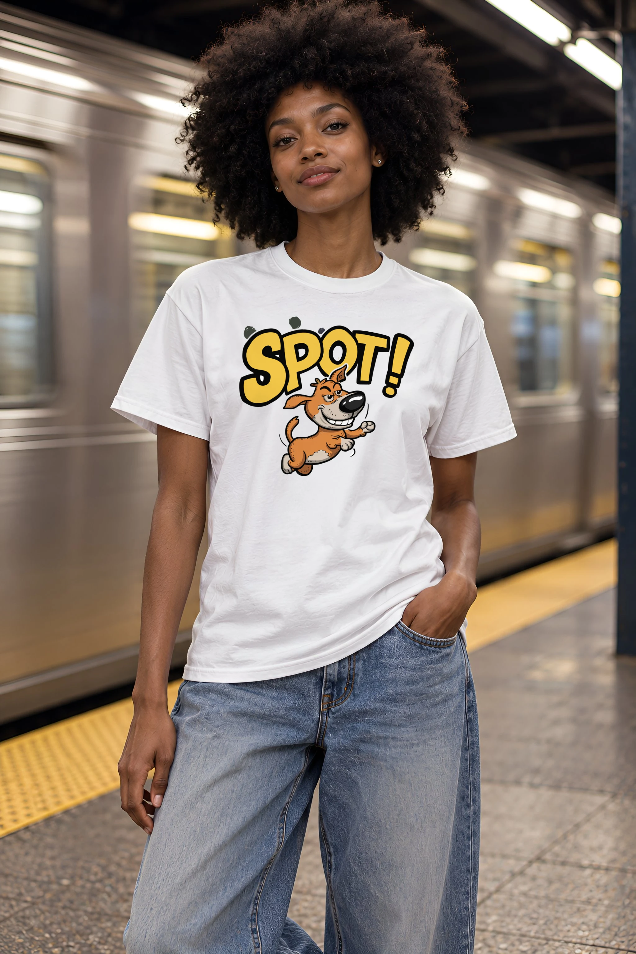 "Spot Runner" Heavyweight Unisex Crewneck T-shirt