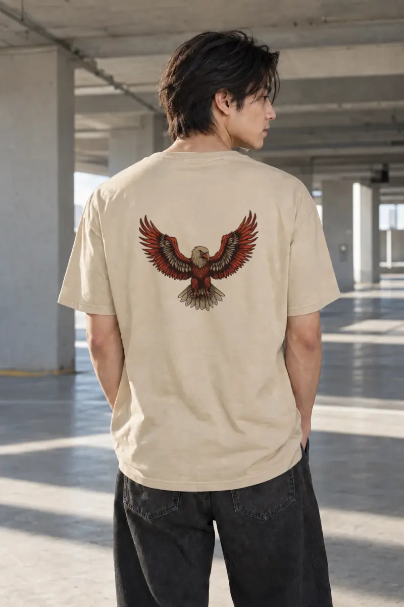 "Spread Eagle Tattoo" Heavyweight Unisex Crewneck T-shirt | Gildan 5000