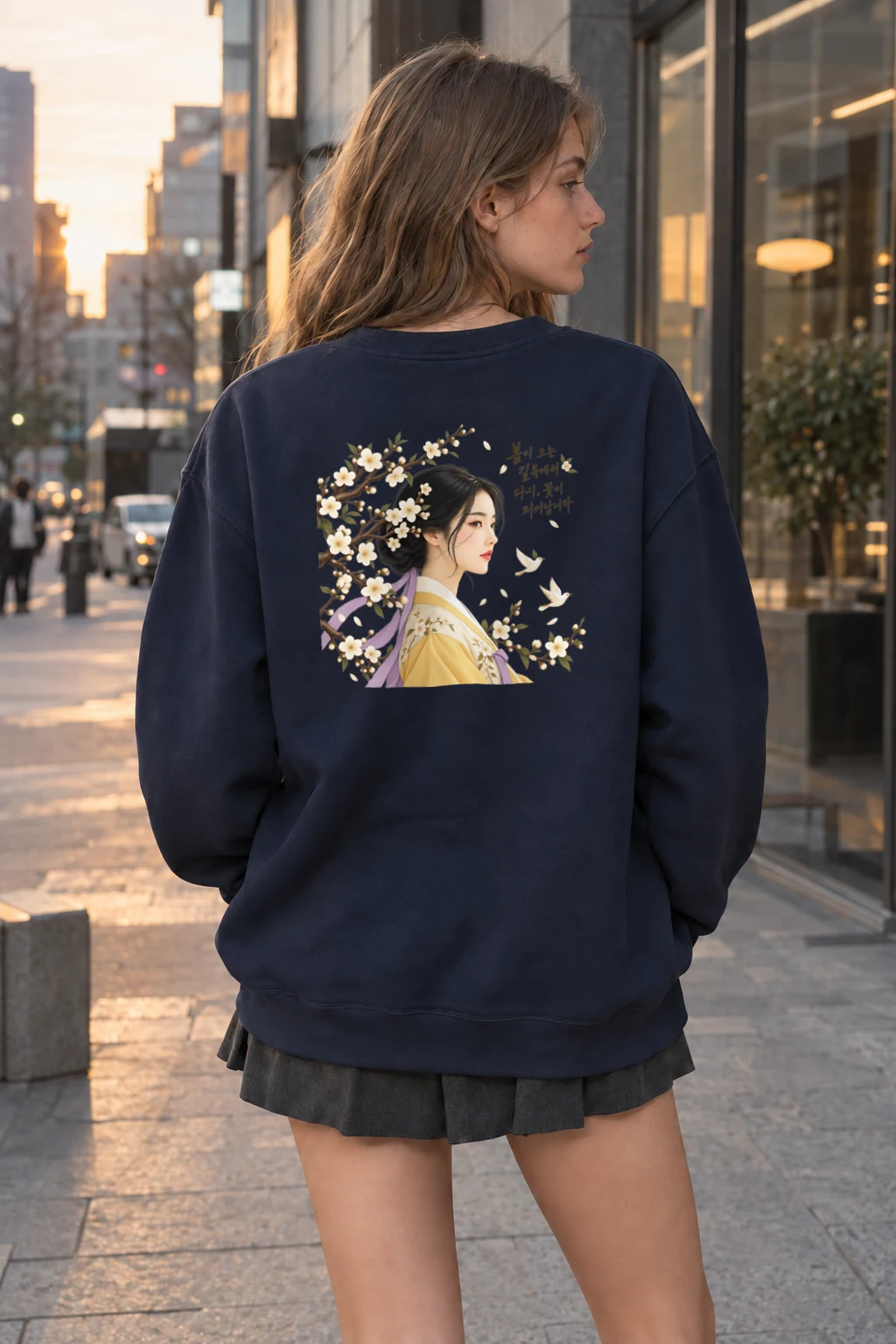 "Spring Bloom Path" Heavy Blend Unisex Crewneck Sweatshirt | Gildan 18000