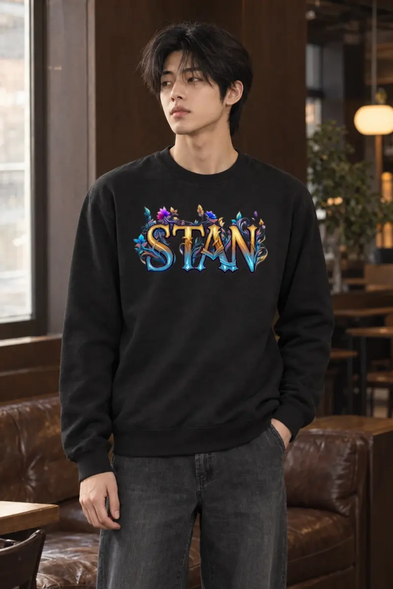 "Stan Floral Script" Heavy Blend Unisex Crewneck Sweatshirt | Gildan 18000