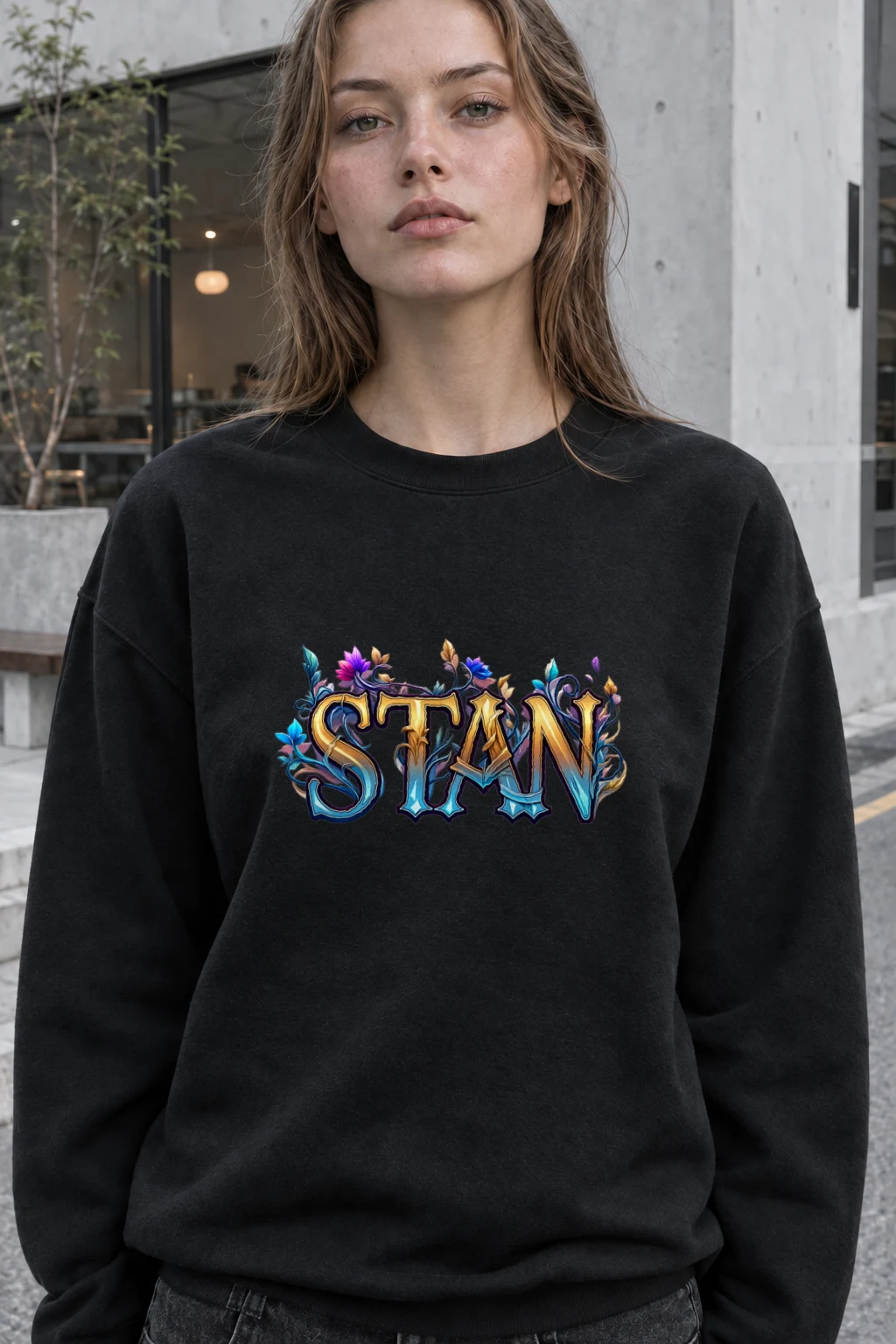 "Stan Floral Script" Heavy Blend Unisex Crewneck Sweatshirt | Gildan 18000