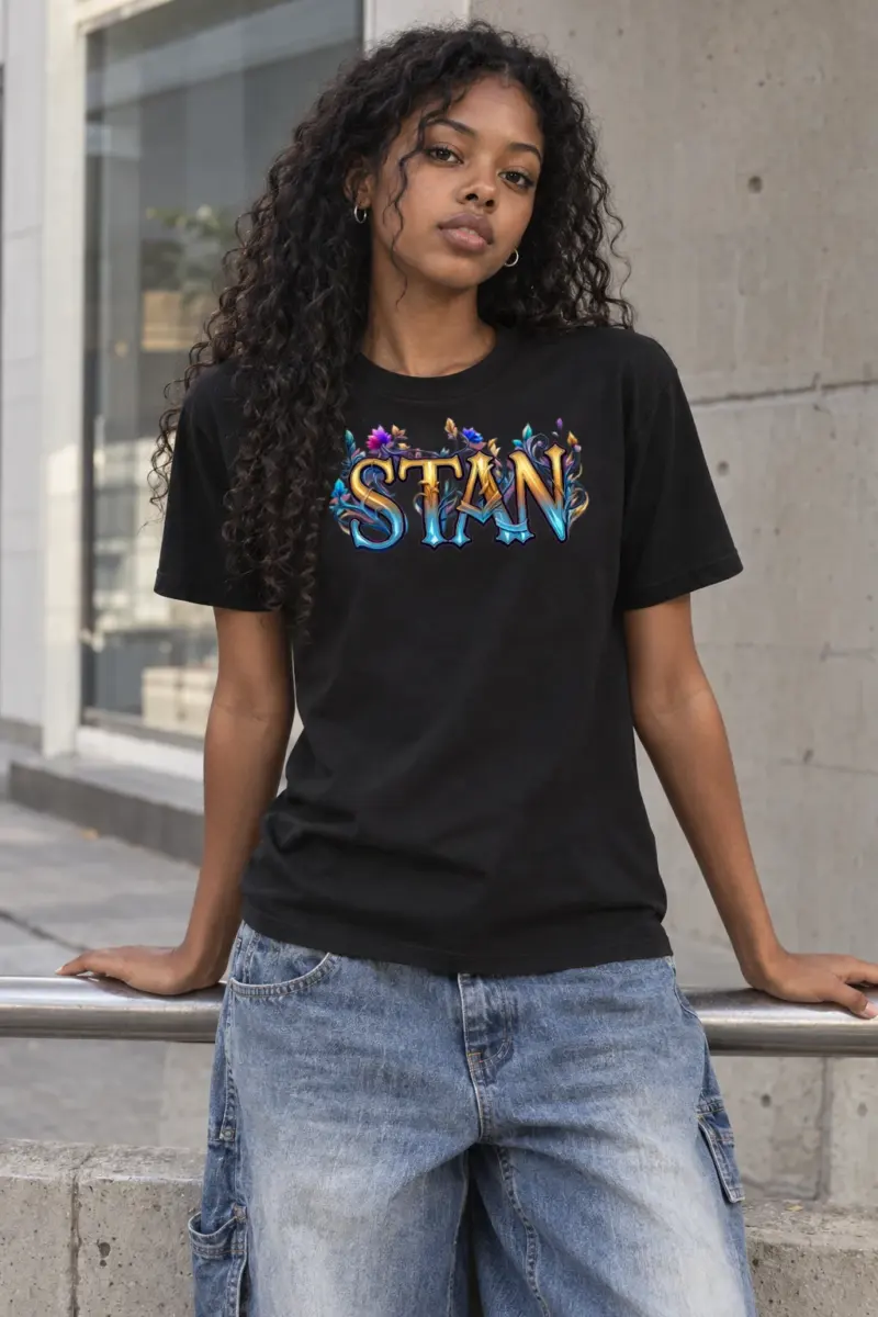 "Stan Floral Script" Heavyweight Unisex Crewneck T-shirt